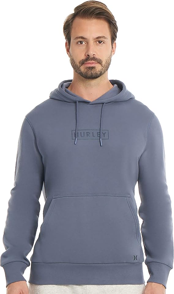 Hurley Men's Boxed Logo Fleece Pullover Hoodie Hooded Sweatshirt