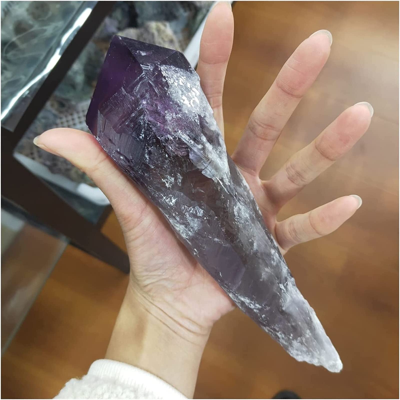 Amethyst Rough Stone Natural Amethyst Purpur Rückgrat Kristallturm Crystal Point Reiky Gemstone Natural Mineral Home Dekoration (Size : 400-500g)