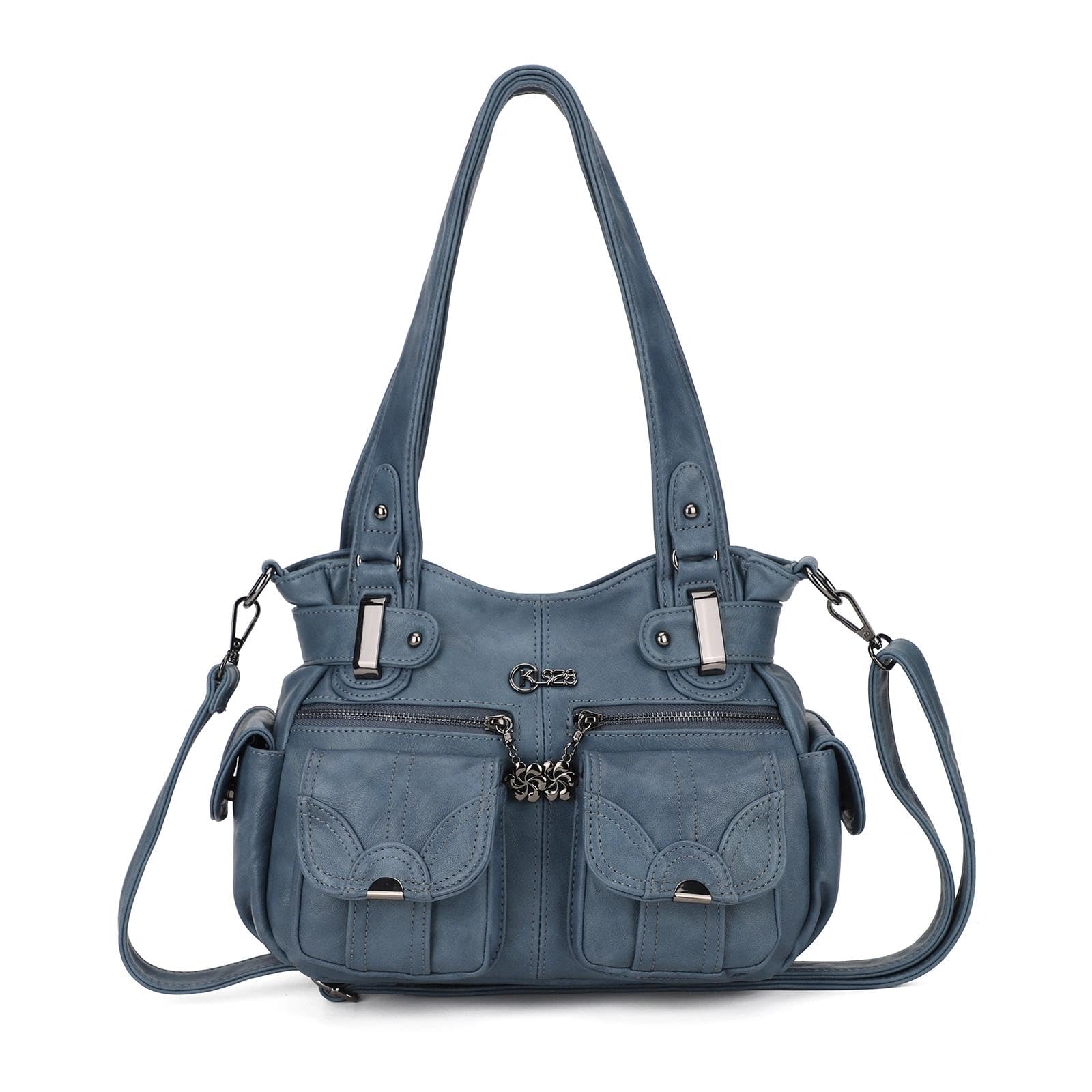 KL928 Handtasche Damen Umhängetaschen große Damenhandtasche Schultertasche gemacht aus PU Leder Kunstleder Elegant Damen Tasche für Büro Schule Einkauf mit vielen fächern