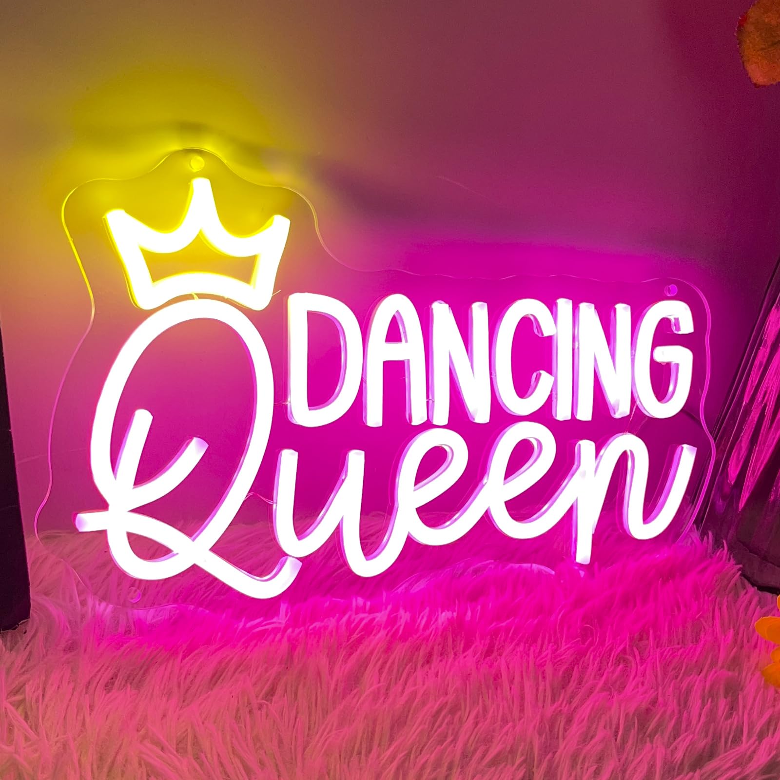 Dancing Queen Neon Sign Let's Dance Dimmable LED Signs for Wall