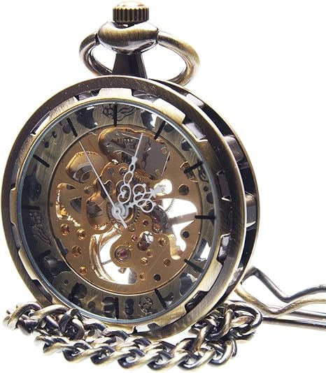 Amazon Co Jp Goodsland 4color 手巻き 懐中時計 機械式 アンティーク メンズ 時計 チェーン おしゃれ かっこいい 小型 携帯 ミニ コンパクト ポケットウォッチ 無蓋 フックチェーン付き Gd Kaichu Bz ファッション