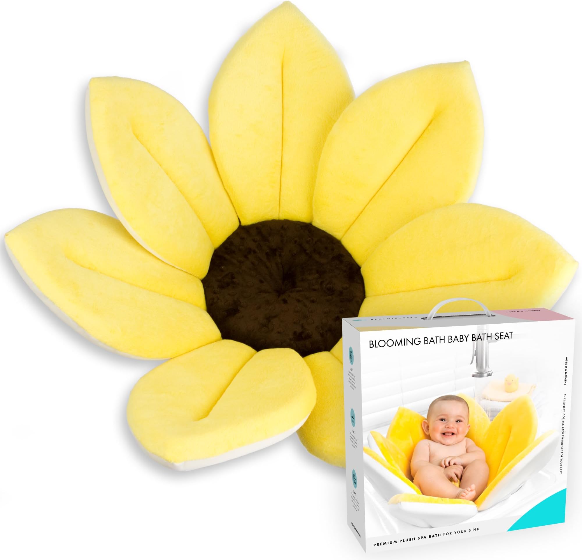 Baby Bath Seat - Baby Tubs for Newborn Infants to Toddler 0 to 6 Months and Up - Baby Essentials Must Haves - The Original Washer-Safe Flower Seat (Original, Canary Yellow)