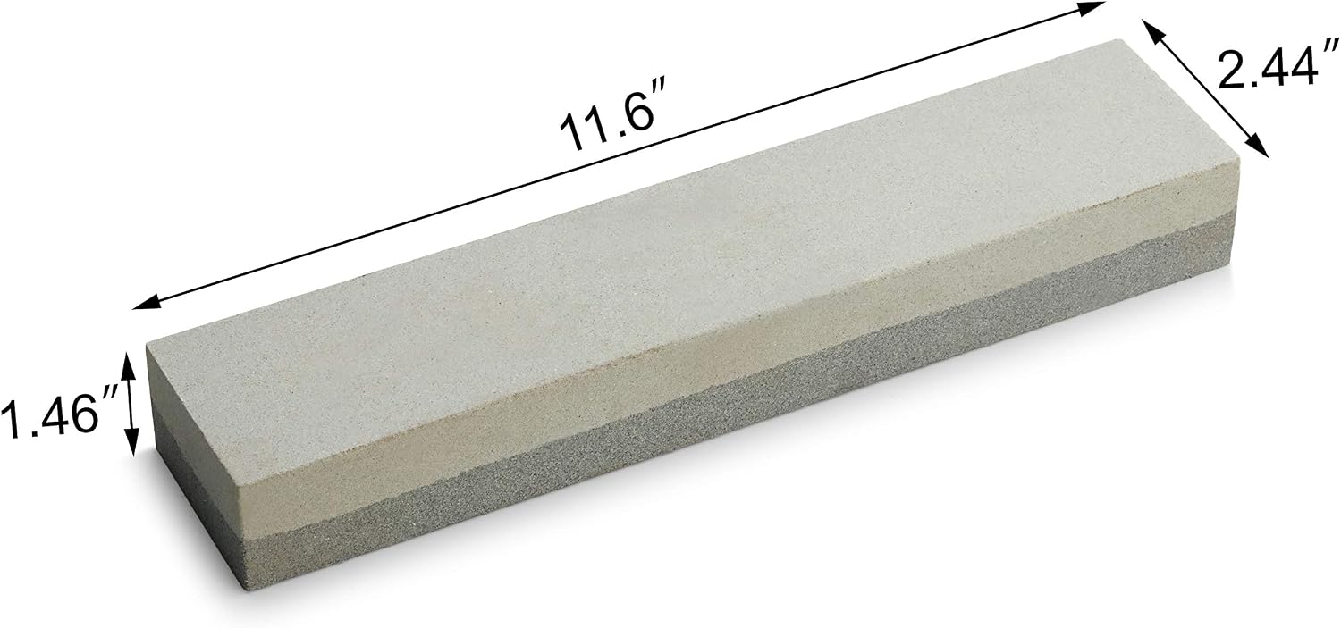 New Star Foodservice 36503 Combination Sharpening Stone Knife Sharpener, 12" x 2-1/2" x 1-1/2", Gray