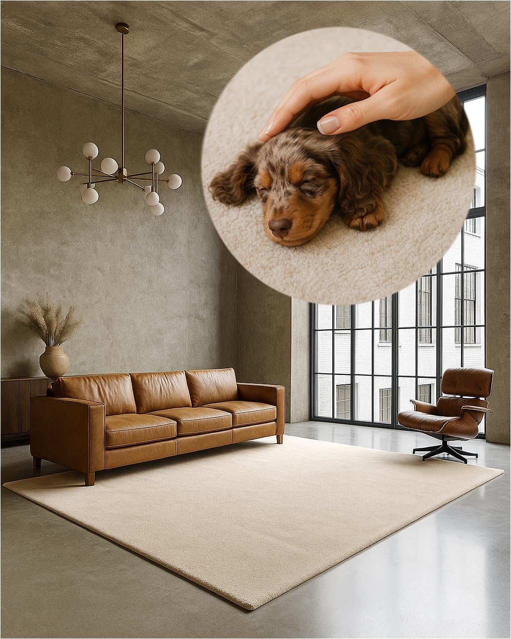TEXMAXX Weicher Kurzflor Teppich Wohnzimmer mit rutschhemmender Rückseite - Verschiedene Größen und Farben