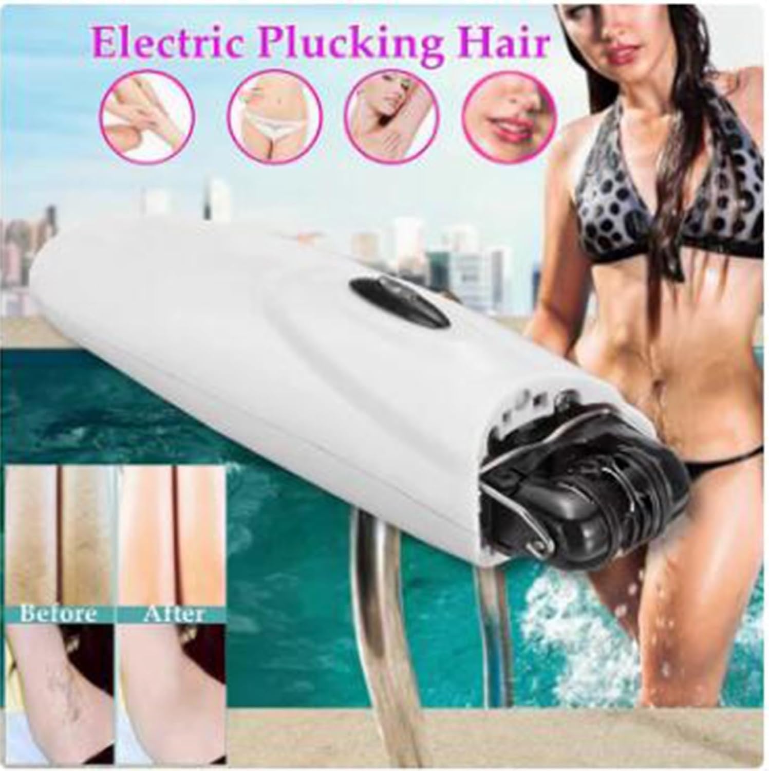 Outil d'épilation électrique portable à double tête pour épilation du visage, des mains, des jambes et des aisselles