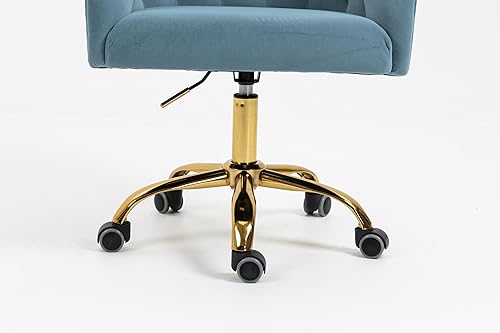 Miniatura 67 de ZOBIDO Cómoda silla de trabajo para la oficina en casa con ruedas, bonita y moderna tapizada de terciopelo con respaldo de concha, silla de