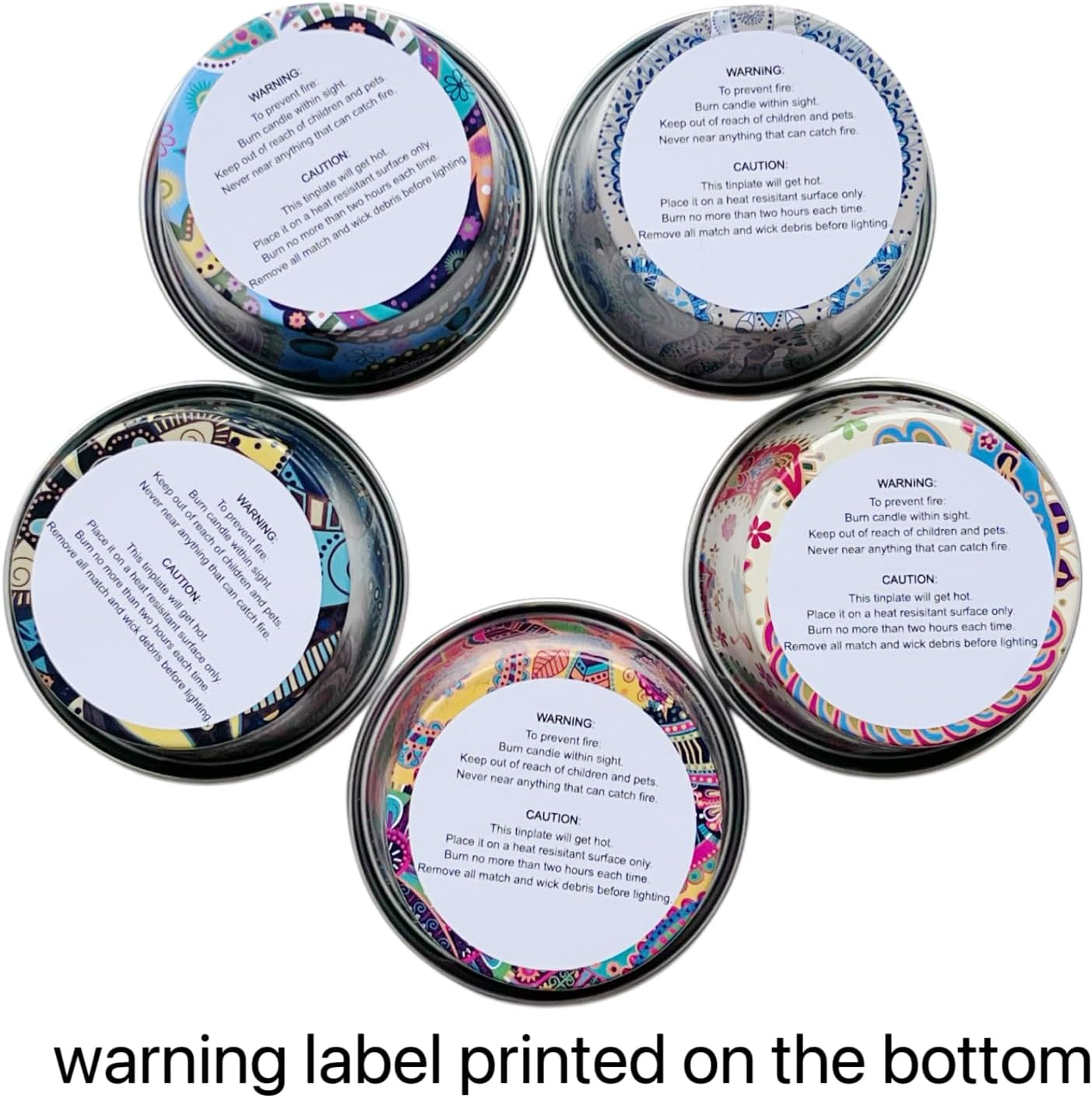 Phinicco Candle Making Kits,Empty Candle Tins for Making Candles,24 Pack Candle Jars 2.5 oz with Lids(6 Patterns)