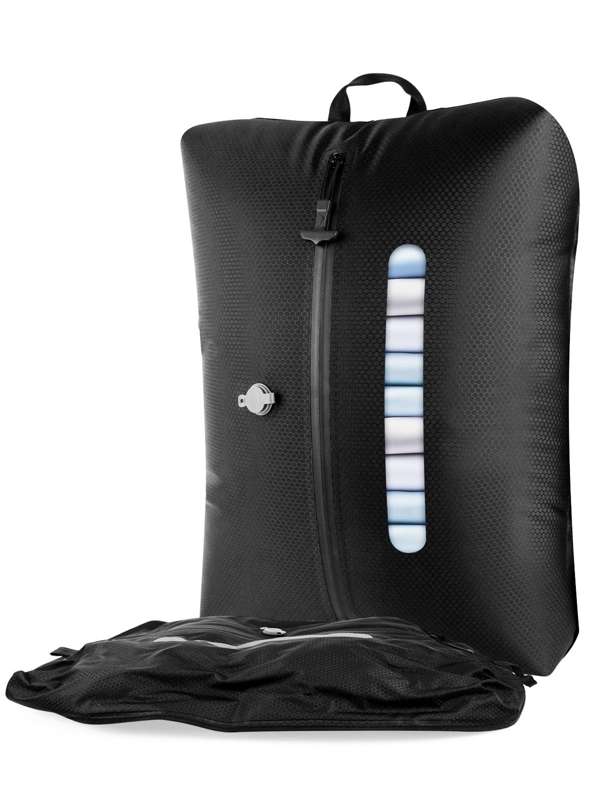 Aidons Black Vacuum Bags For Travel - Ip67 Waterproof Reusable Compression Space Saver Bag For Luggage, Rucksack, Backpack, Suitcase(1Pc)