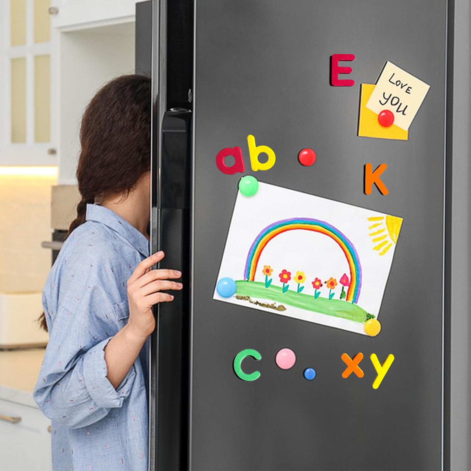 79 sztuk, kolorowe magnetyczne zabawki z alfabetem i cyframi, zabawki edukacyjne do nauki pisowni i liczenia, w tym litery, cyfry, symbole