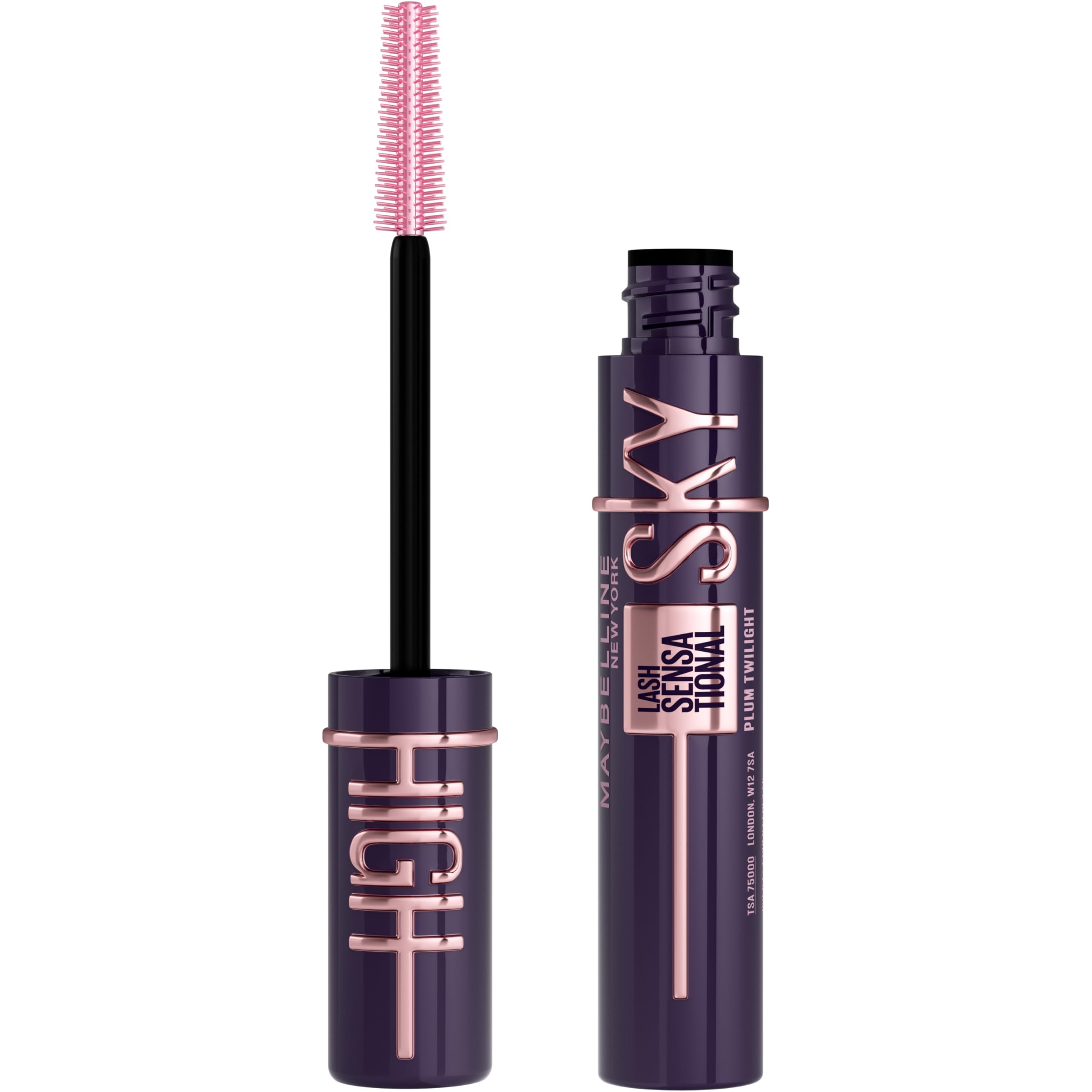 Maybelline New York, Máscara de pestañas Lash Sensational Sky High, Volumen y Longitud, Tono Cherry Sky, 7.2 ml