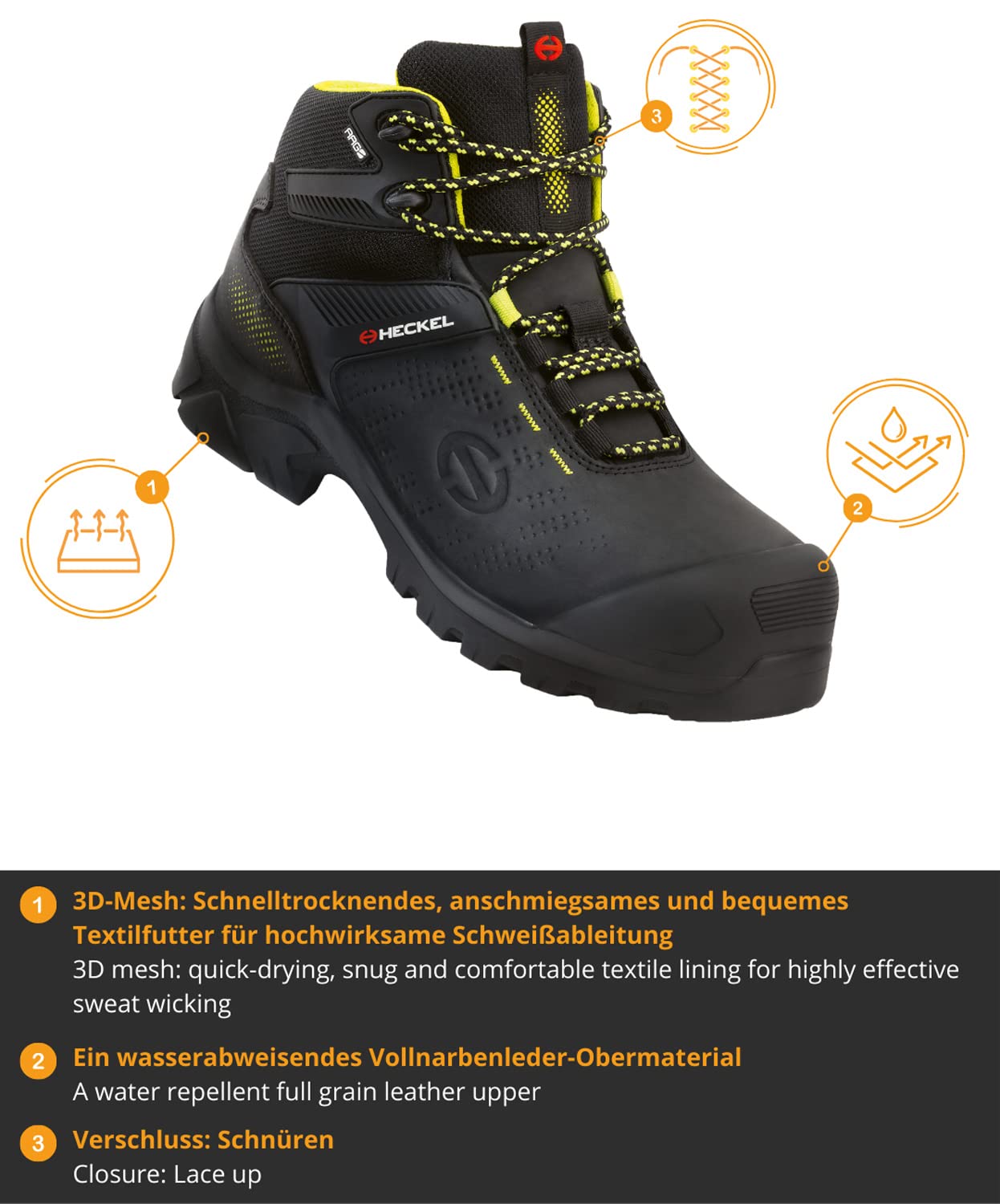 Heckel MACCROSSROAD 3.0 S3 High - Ci HI HRO SRC- Bota de Trabajo - Talla 43