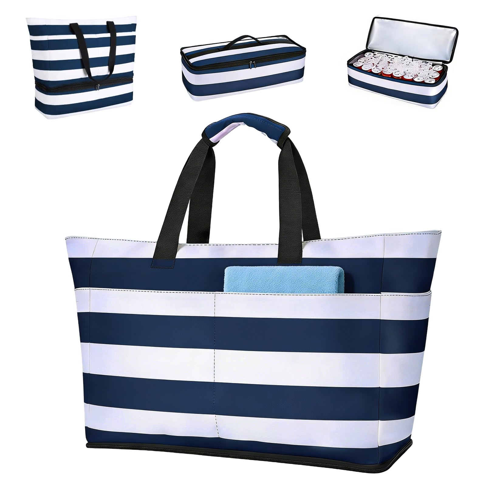 Bolsa de baño grande con cremallera, plegable, ultraligera