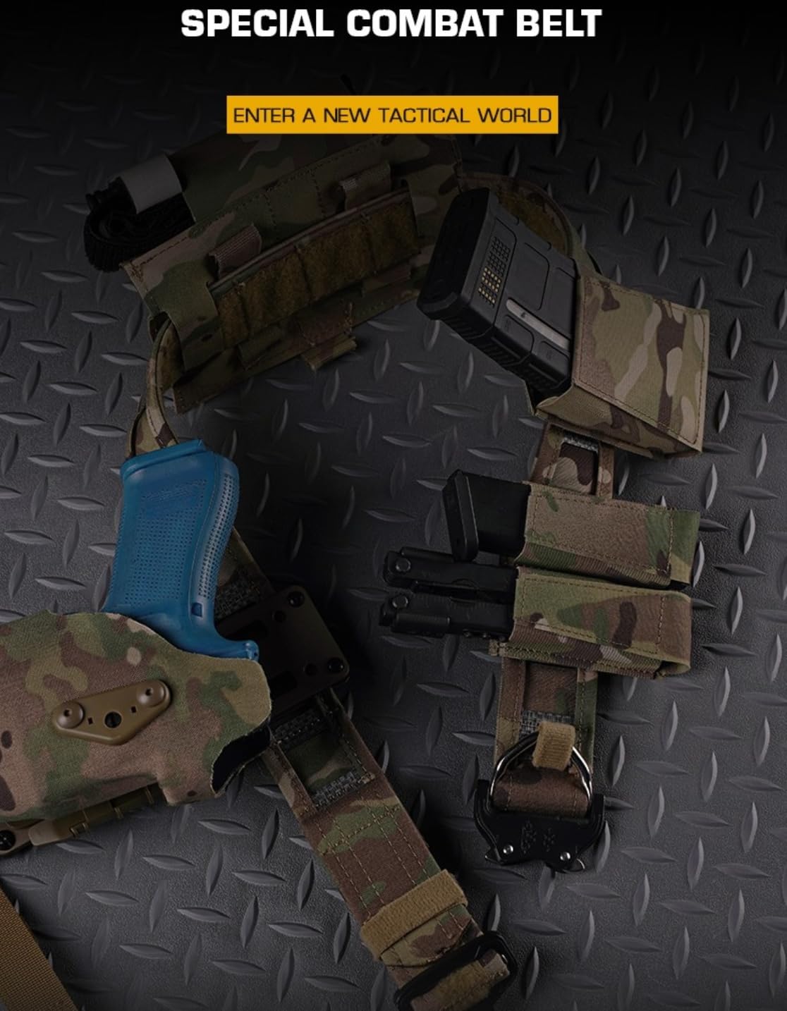 Peminkoo MOLLE wojskowy taktyczny specjalny pas bojowy 1,8 cala z klamrą szybkiego zwalniania MOLLE, torba na ładowarkę Airsoft, paski 3 w 1 dla mężczyzn