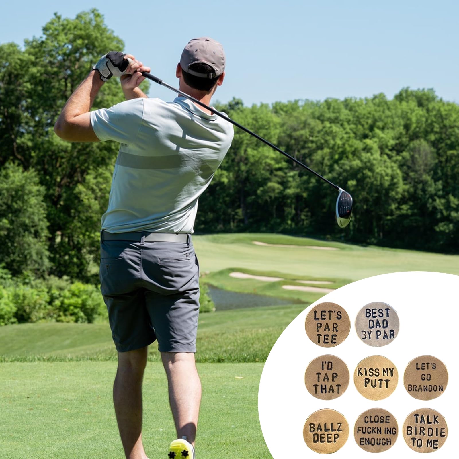 awakentti 8 markerów do piłek golfowych, gładki wygląd, trwałe i niezawodne, różne wzory markerów do piłek golfowych dla mężczyzn i kobiet