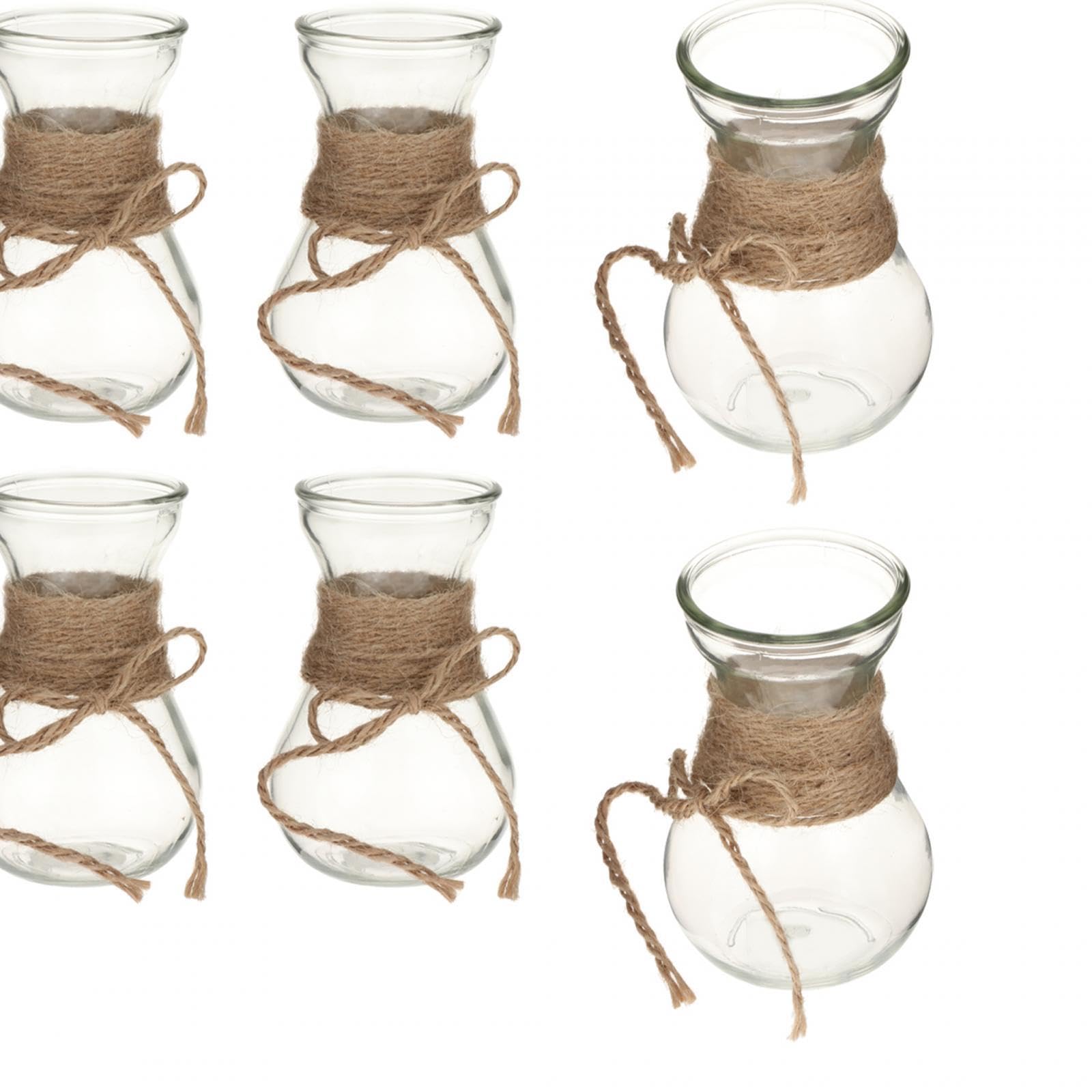 Vaso Decorativo in Stile Country Moderno, Eleganti Fioriere, Accessori per La Casa per Matrimoni, Soggiorno, Tavolo da Regalo, Decorazione del Tavolo, 12x con Corda