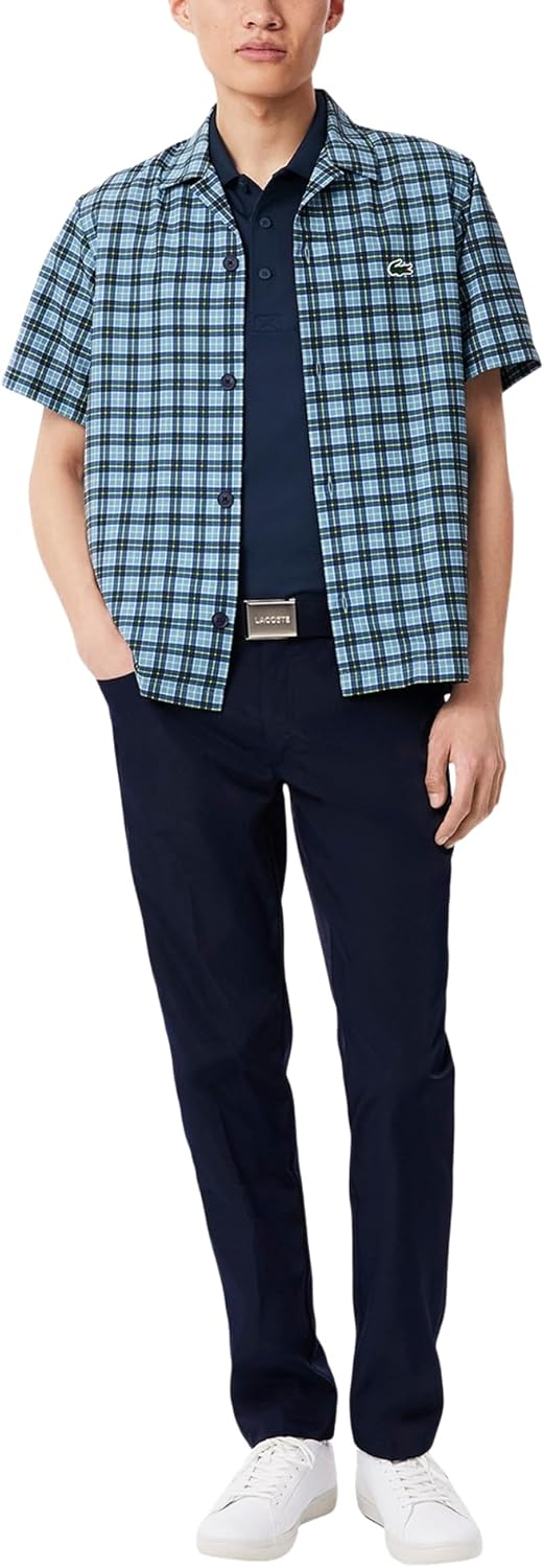 Lacoste Men's Regular Fit UV Protect Collar Logo Golf Polo Shirt, Navy Blue, X-Large - Image 4