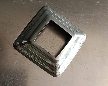 Decor Steel's Stainless Steel Railing Square Pipe Base Fittings Accessories 3 Step Square SS Pipe Base (3 Inches, 5)