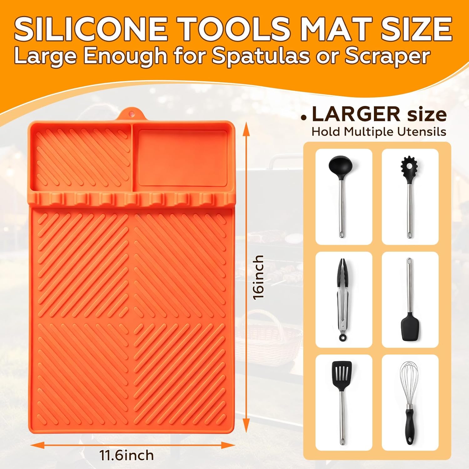 3 Sets Griddle Caddy Kit Compatible with Blackstone 28"/36" Prep Cart, Space Saving Accessories, BBQ Grill Organizer with Magnetic Tool Holder, Silicone Grill Mat, Cup & Paper Towel Holder & J-hooks