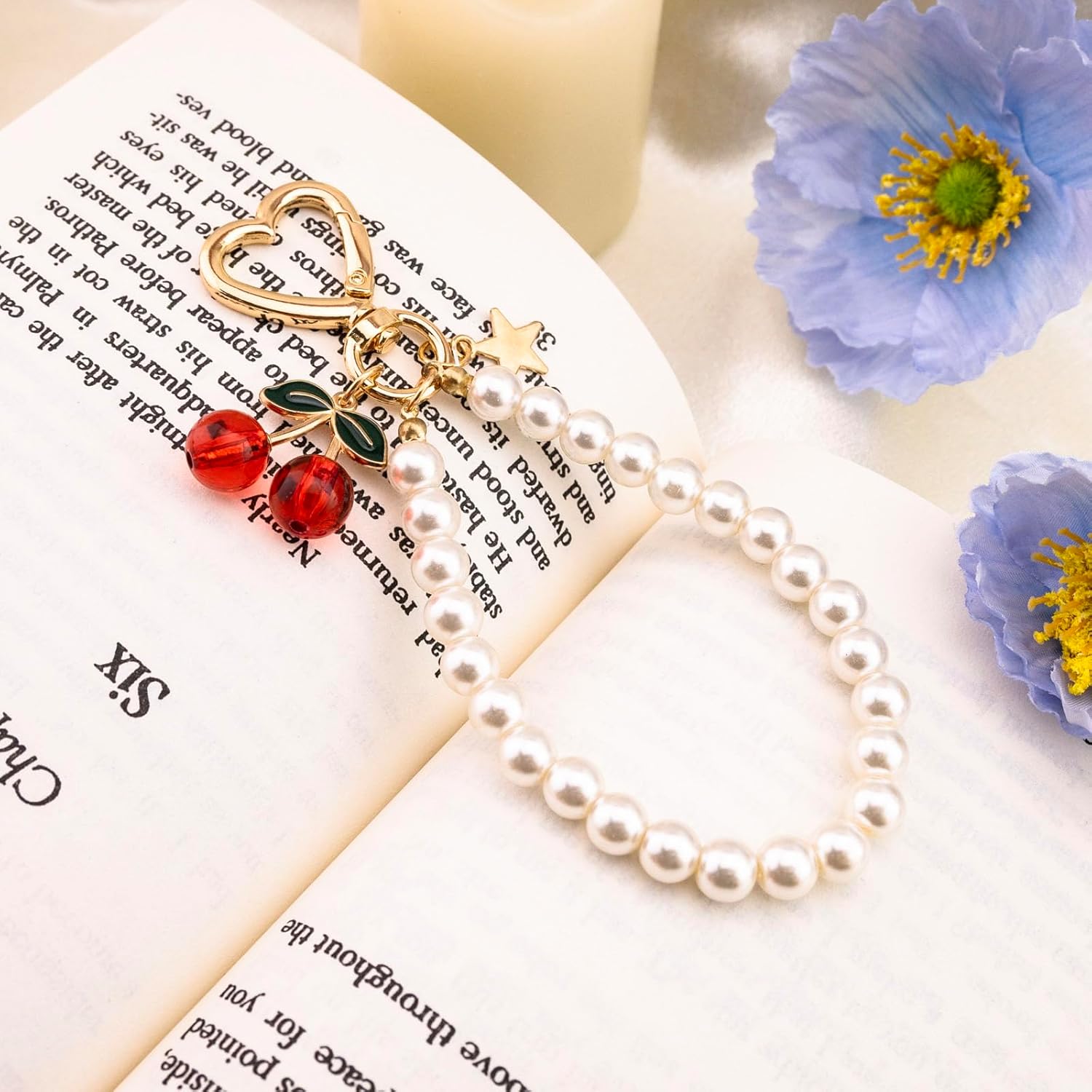 Cherry Keychain Cute Purse Charms Charm Chain For Kindle Pearl Keyring Bag Charms For Handbags Backpacks Keys Birthday Gifts Christmas Gifts - Image 7