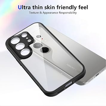 Case Compatible with Tecno Camon 50 Ultra, Shockproof Soft TPU Bumper & Hard PC Back Cover, Anti-Scratch HD Clear Slim Protective-Black