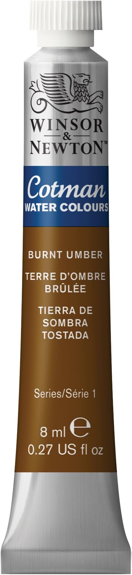 Winsor & Newton Cotman Water Colour - Tube of 8 ML - Burnt Umber (076) - Highly Pigmented, Vibrant, Vivid & Intermixable Artists' Water Colour Paints - More Colours Available