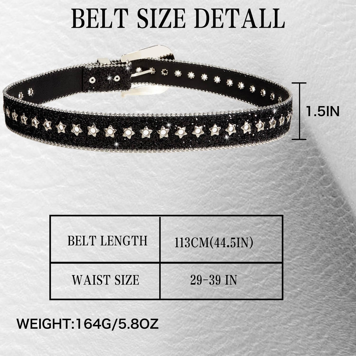 Black Cowgirl Belts Black Rhinestone Belt Western Belts for Women - Image 6