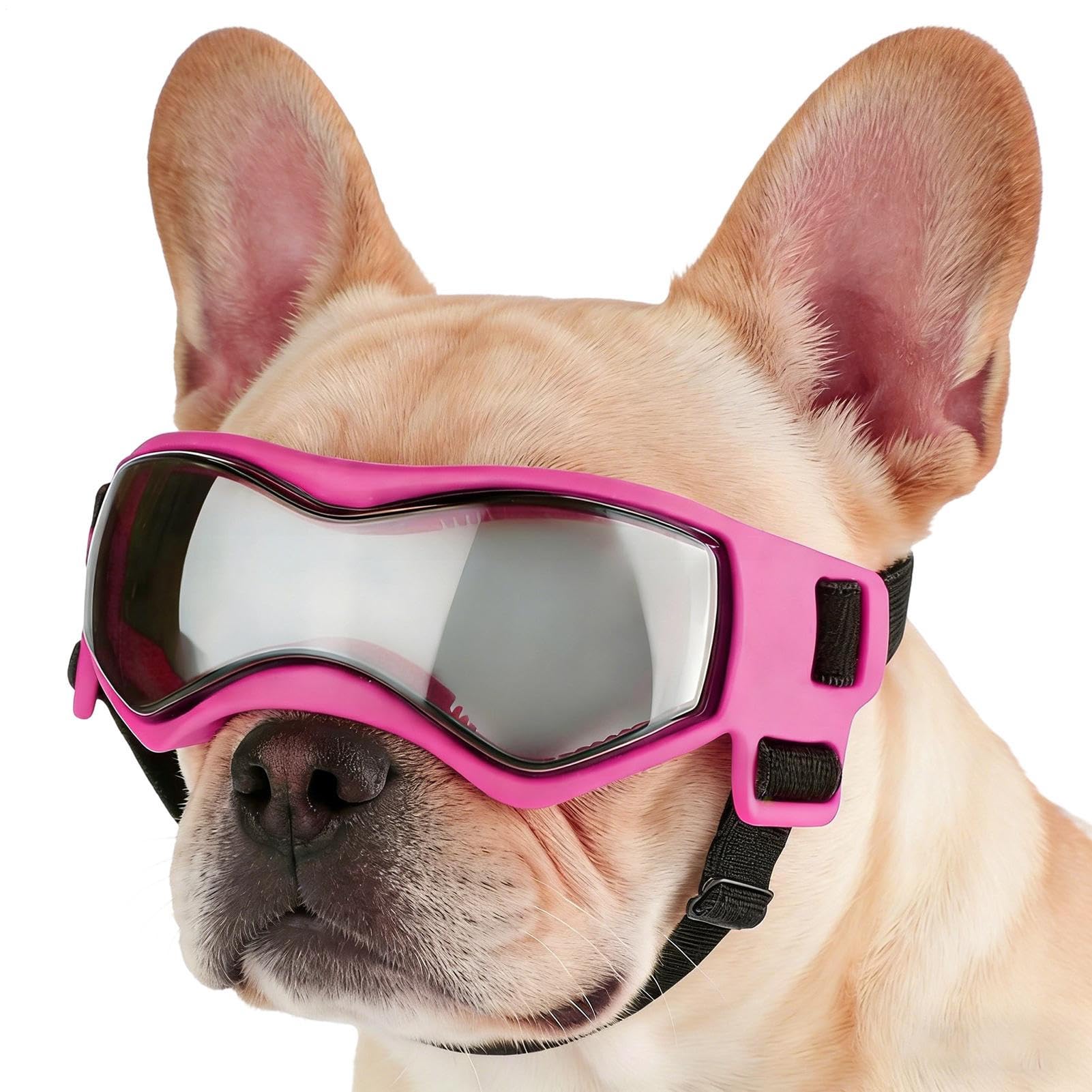 Occhiali da Sole per Cani di Taglia Piccola,Protezione Oculare Antivento Per Cuccioli Con Cinturino Regolabile | Occhiali da Sole per Cani Piccoli,Per Passeggiate Corsa Escursionismo Viaggio In Auto E