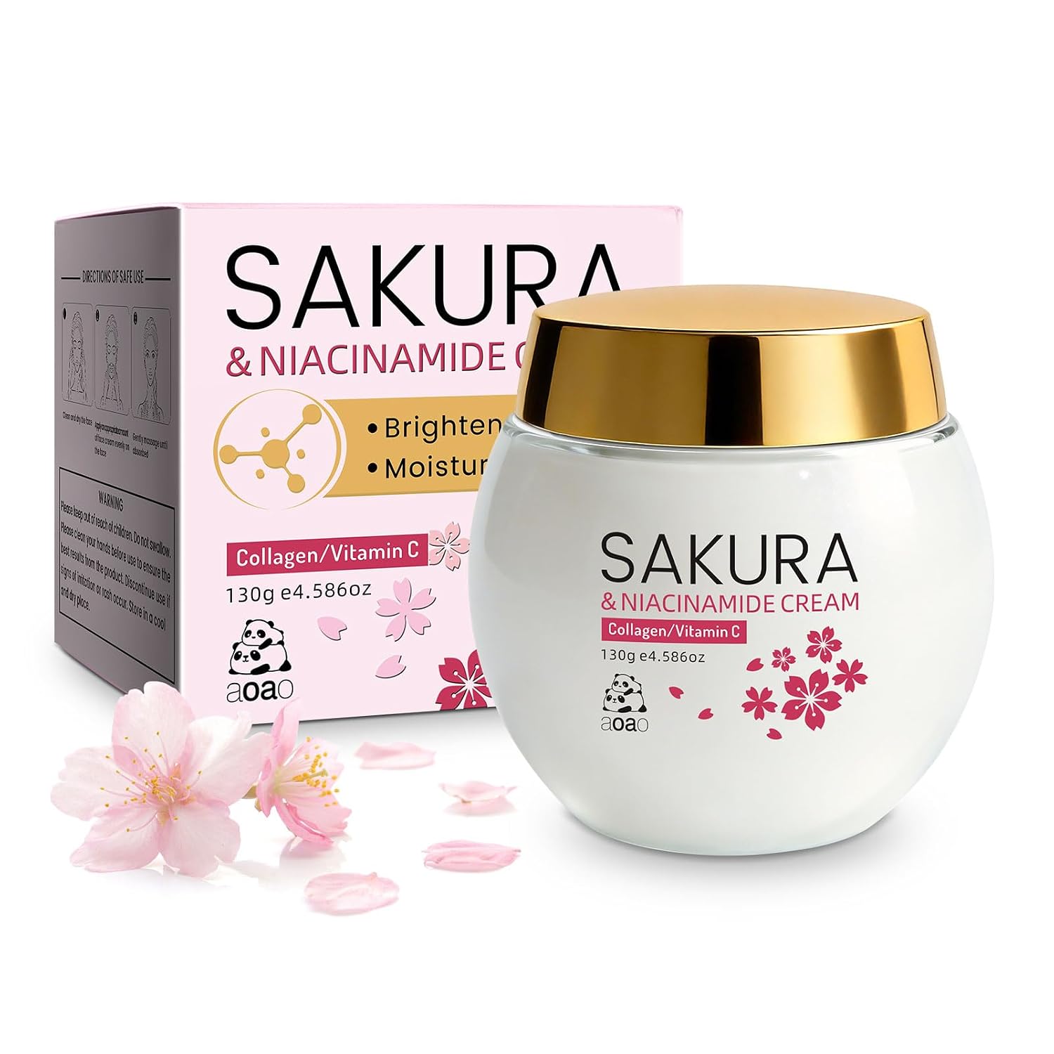 AOAO Sakura & Niacinamide Face Moisturizer for Women, Improves Dullness