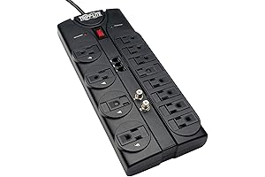 Tripp Lite Essential Surge Protector 12 Outlet Power Strip with Telephone & Coaxial Protection (TLP1208TELTV)