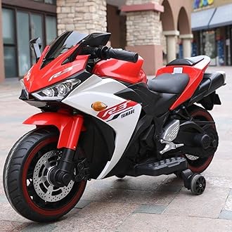 Battery Operated Bike for Kids with LED Light & Music | Baby Ride on Toy Rechargeable Battery Bike | Electric Bike for Kids to Drive 2 to 7 Years Boys Girls (Red)