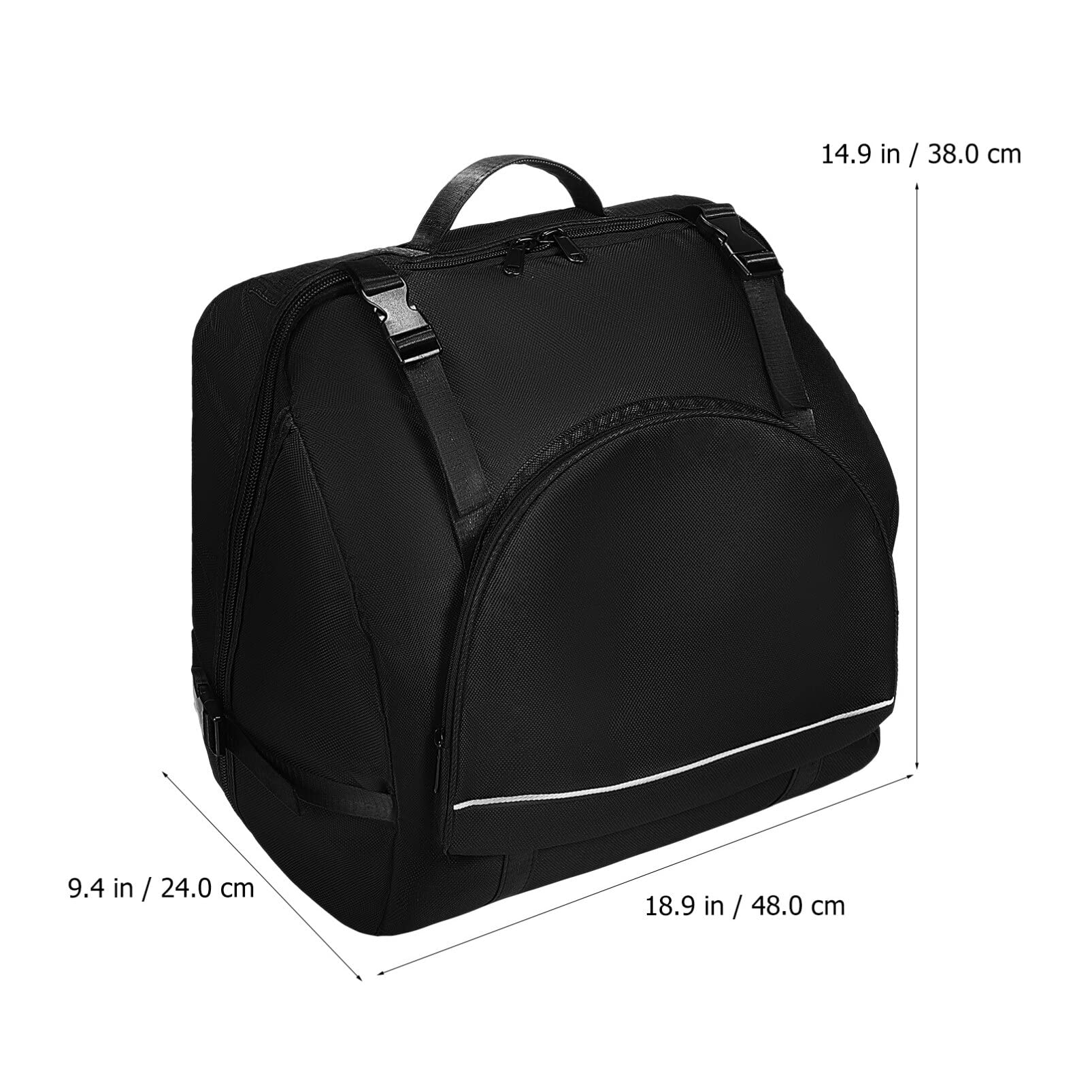Vaguelly Akkordeontasche für 48/60/72 Bass Akkordeon Gepolsterte Akkordeon Koffer Gigbag Rucksack mit Schultergurte, Zubehör Tasche, Erwachsene Instrument Tragetasche, schwarz