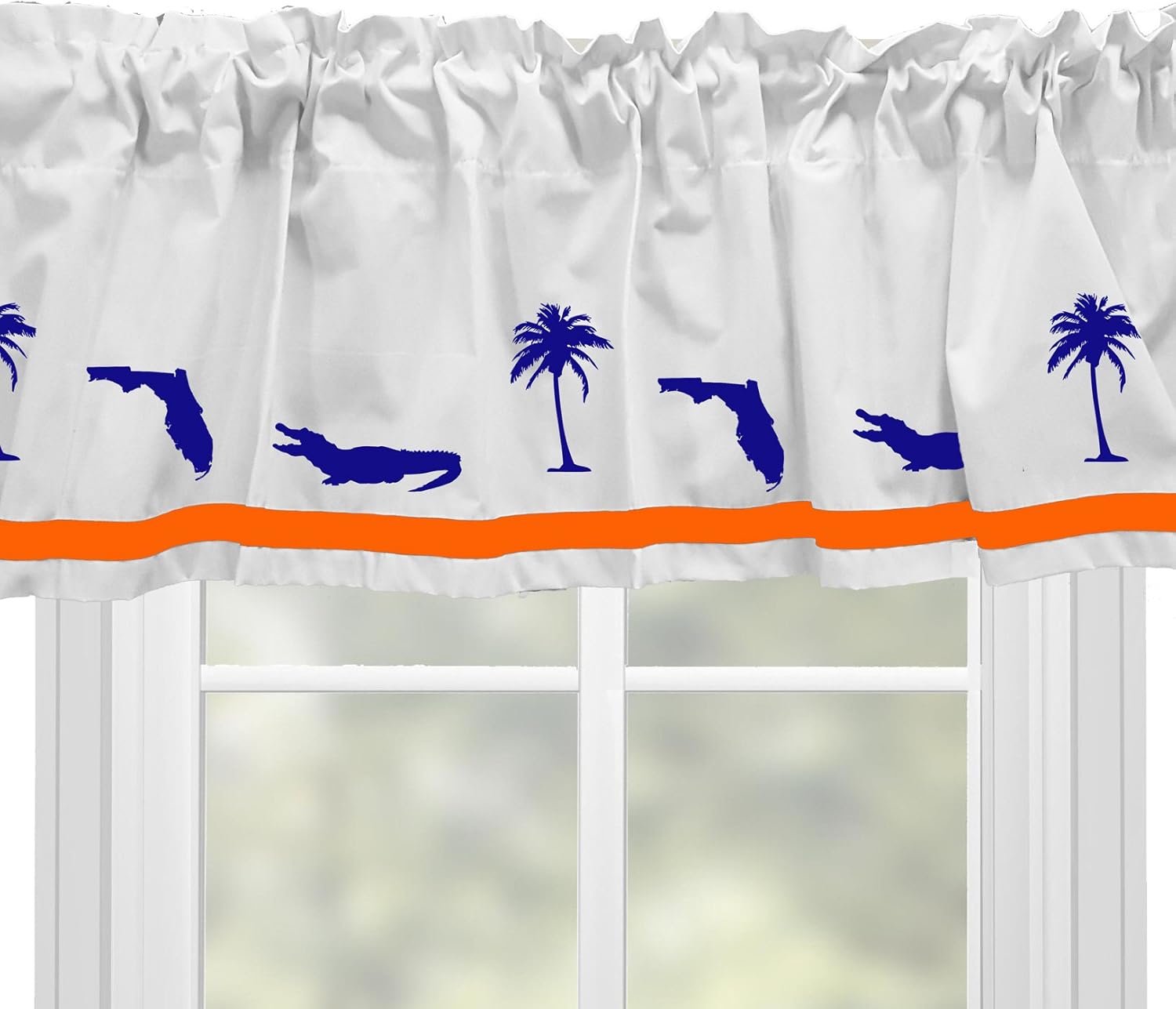 Florida Alligator Gator Window Valance Curtain - In Your Choice of Colors - Custom Made