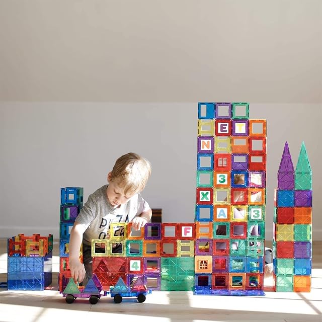 Foto 5 de 7 de Playmags Juego de Azulejos de Colores de 32 Piezas, Azulejos de construcción magnéticos únicos galardonados