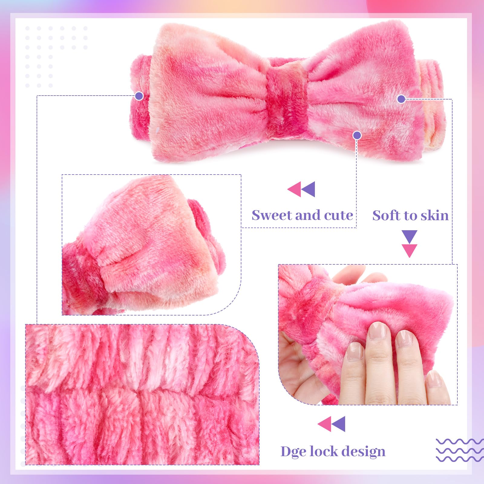 Riceshoot 24 fasce elastiche per la cura della pelle, in microfibra, per il lavaggio del viso, accessori per capelli, per donne e ragazze, regalo per doccia