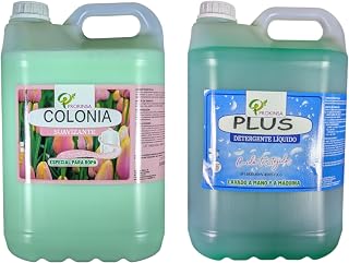 Pack Suavizante Concentrado Colonia 5L + Detergente Concentrado 5L + | Limpieza Profunda | Fragancia Duradera | Protege Color de la Ropa | Suavidad y Frescor Duradero
