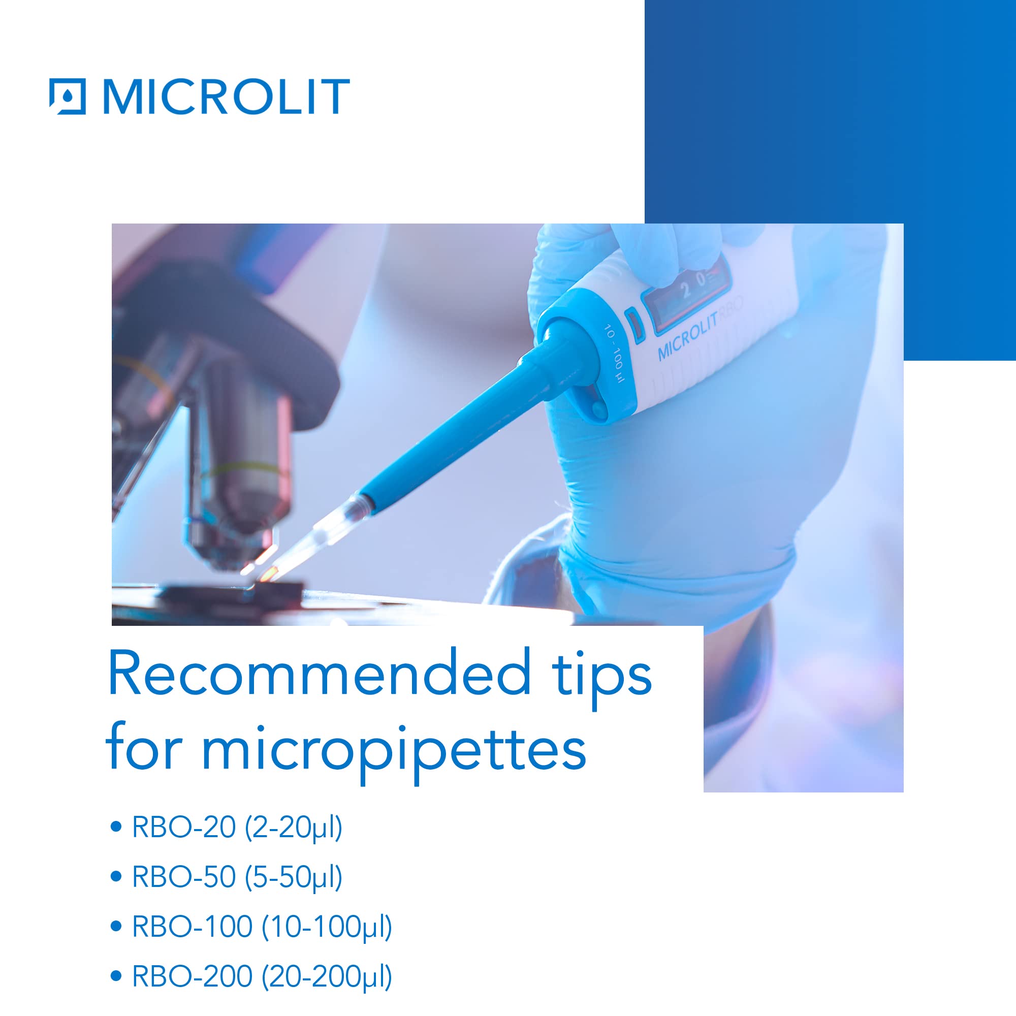 MICROLIT Micropipette Pipette Tips, LowRetention And
