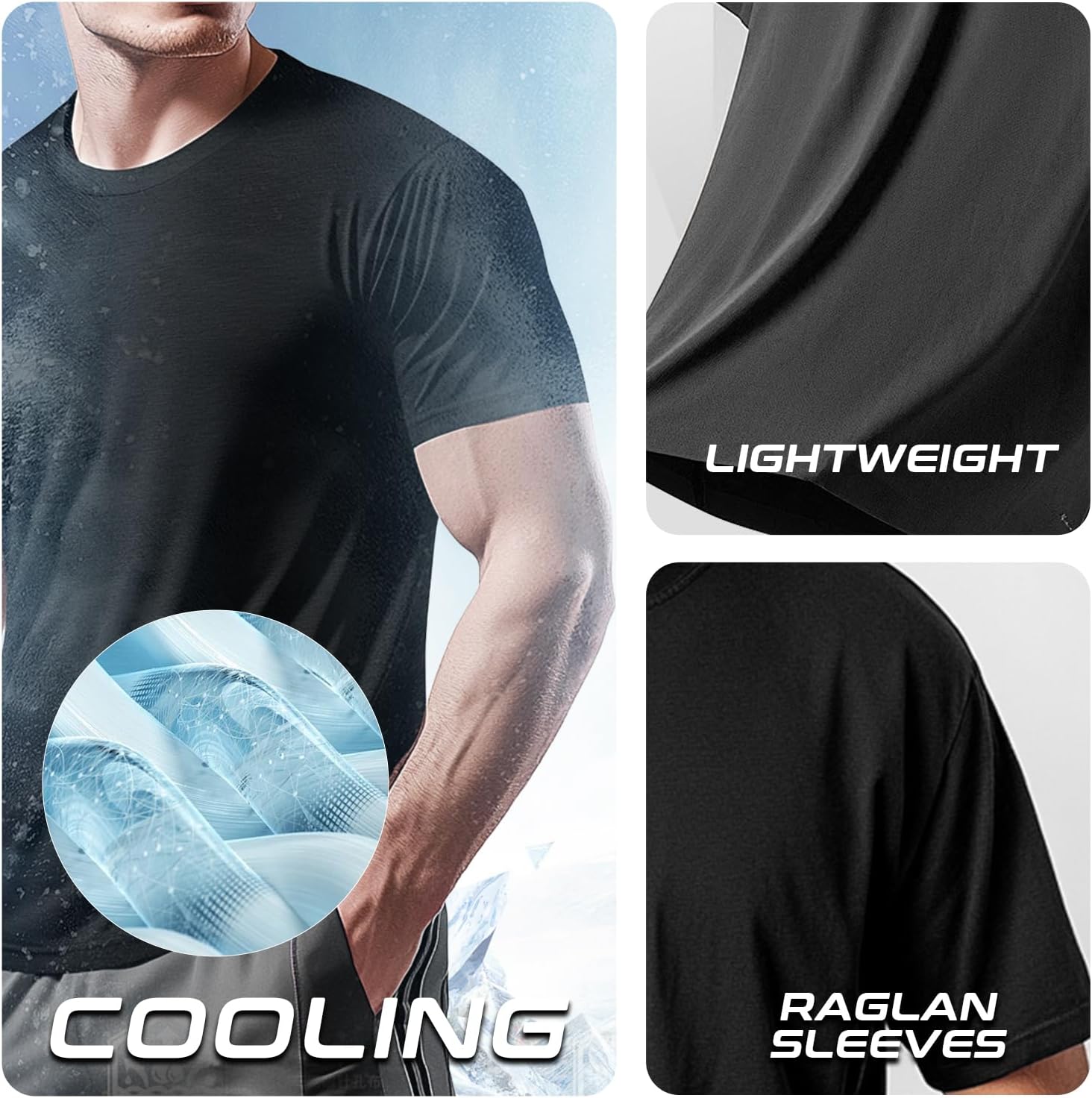 Men's Cooling Workout Shirts Bamboo Viscose Anti Odor Moisture Wicking Athletic Short Sleeve Lightweight Loose Gym Tee - Image 5