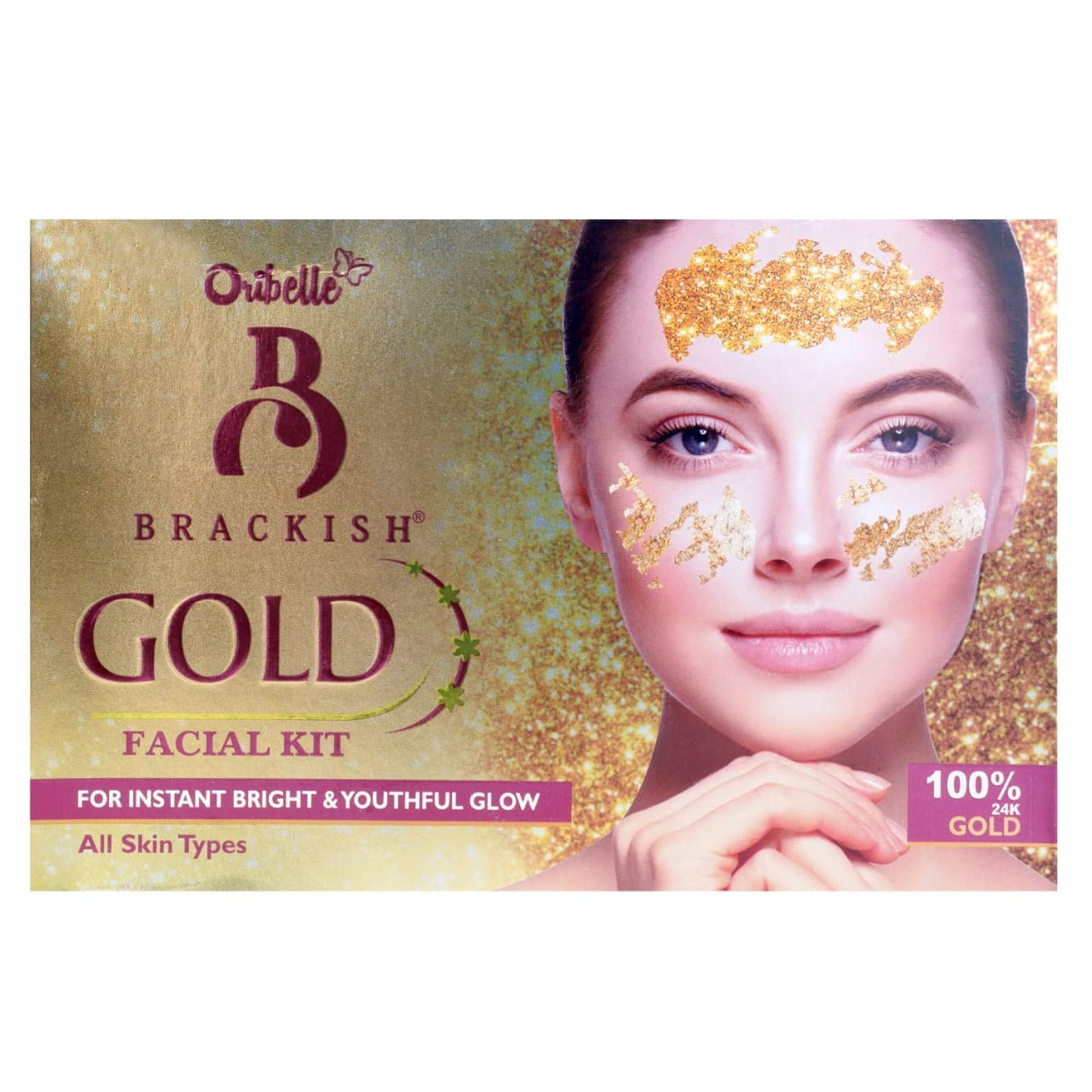 Gold Facial Kit for instant glow with 24K Gold/Brightening Skin/Skin Purifying Cleansing
