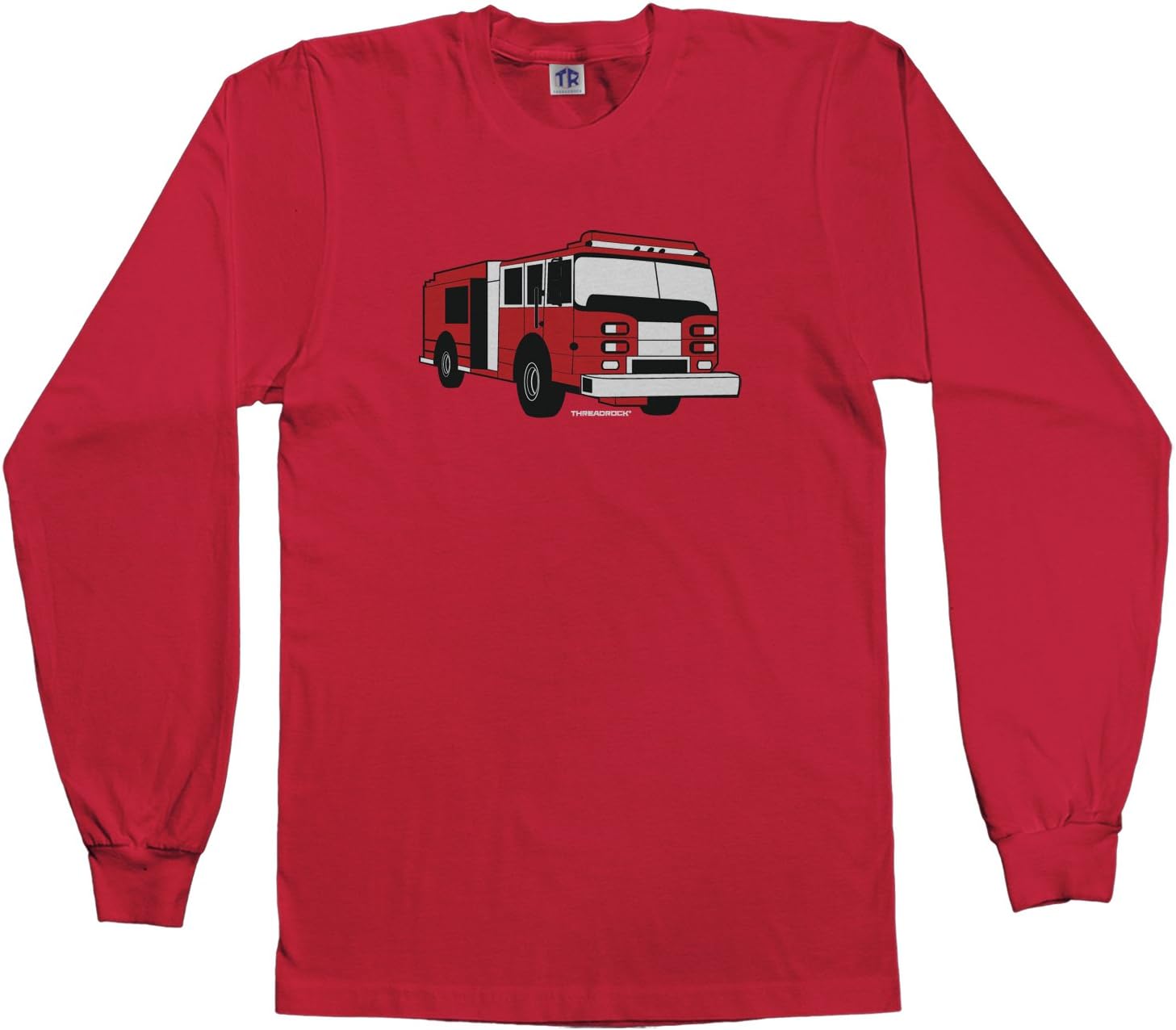 Threadrock Big Boys' Fire Truck Youth L/S T-Shirt