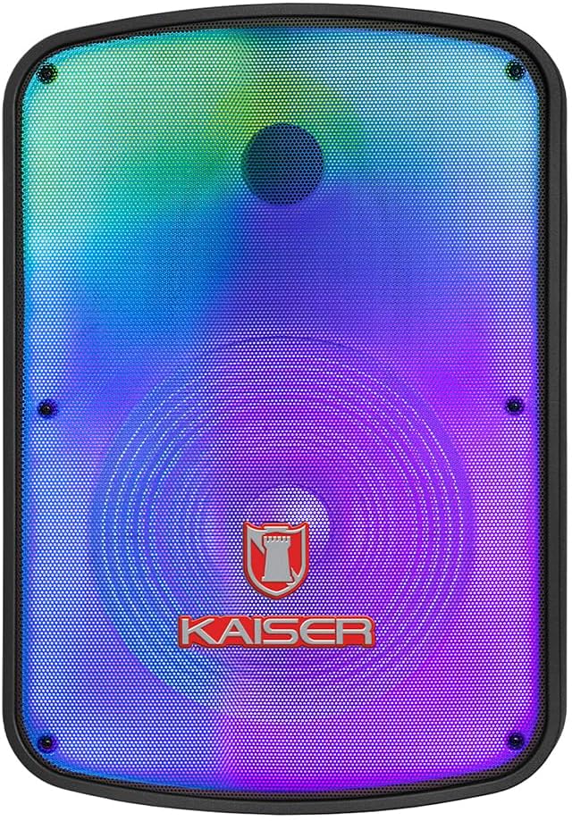 Iwaju view of the Kaiser GEM-9520 speaker with LED lights