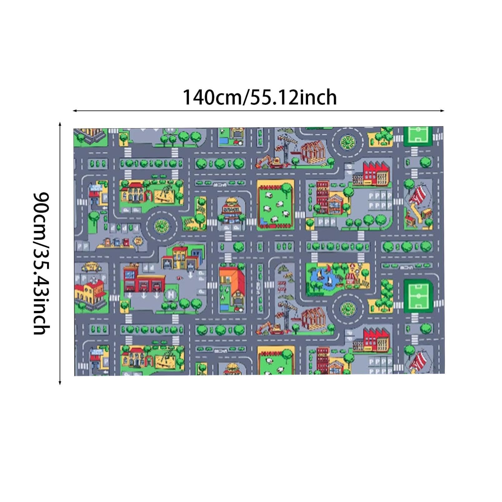 Tapis Voiture Enfant Tapis Chambre Enfant Tapis Circuit Voiture Tapis de Jeux Enfant Tapis Jeu Enfant Tapis Enfant Voiture Tapis de Voiture Enfant Chambre Fille et Garçon Antidérapant (140CM*90CM)