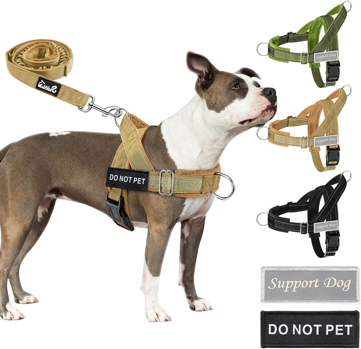 AUTOWT No Pull Dog Harness and Leash Set for Large Medium Dogs, Adjustable | No Choke Escapeproof Reflective Dog Vest Harness, 5.9 Ft Dog Leash Anti-Twist Pet Lead Soft Padded for Training Walking, M