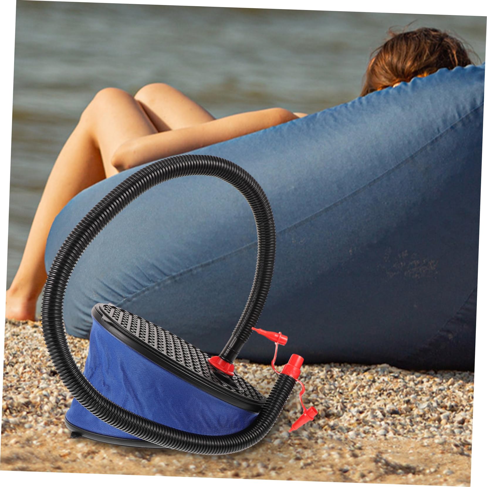 Pompa Ad Aria A Pedale Portatile - Per Gonfiabili, Barca, Kayak, Con 3 Adattatori - Foto 10