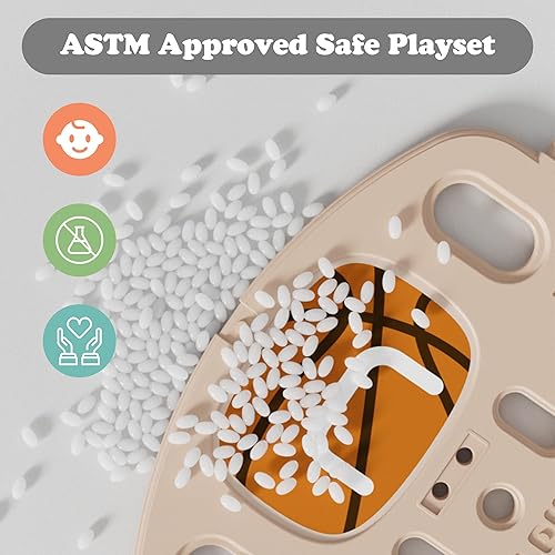 Miniatura 7 de Merax Tobogán 9 en 1 para niños con escalador, aro de baloncesto, túnel, telescopio y espacio de almacenamiento, tobogán interior al aire libre para