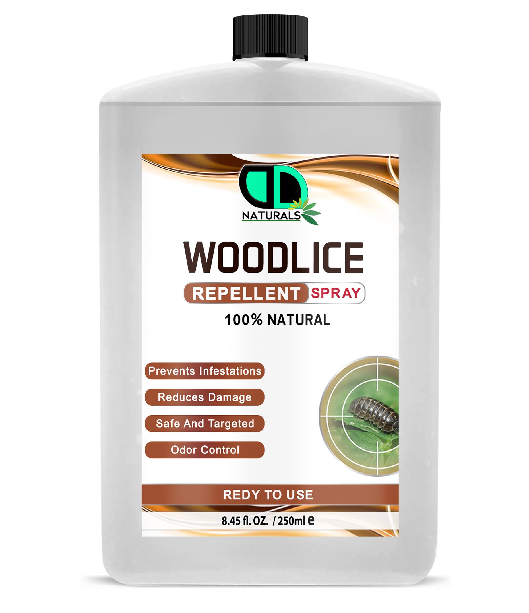 DD Teck Woodlice Repellent Spray | 100% Natural Insect Control Solution | Prevents Infestations, Reduces Damage, Safe & Targeted, Odor Control | Ready to Use (250ml Postal)