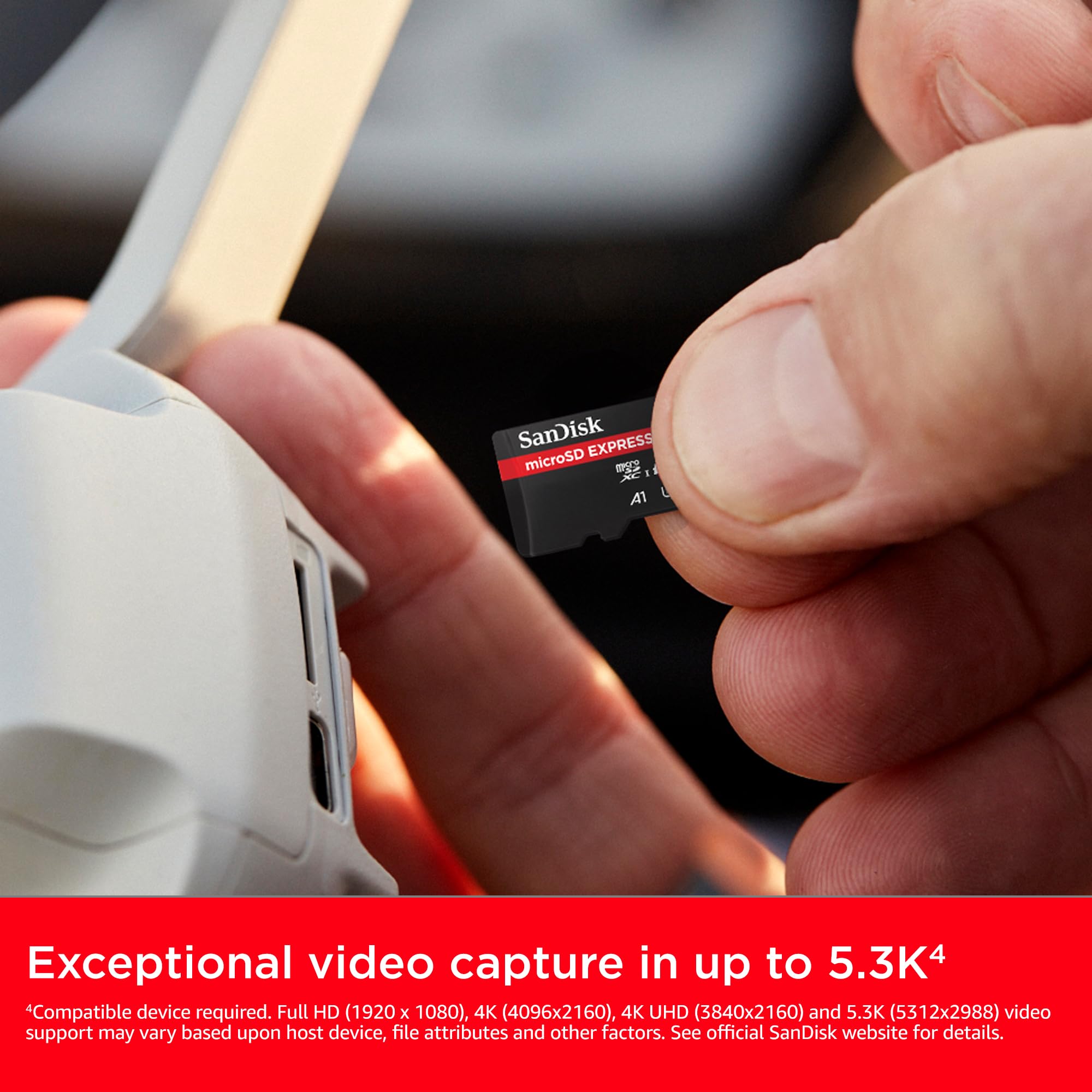 SanDisk Tarjeta microSD Express de 512 GB, hasta 880 MB/s de Velocidad de Lectura y hasta 650 MB/s de Escritura, con Velocidad de Escritura sostenida de 220 MB/s, U3, C10 - 5