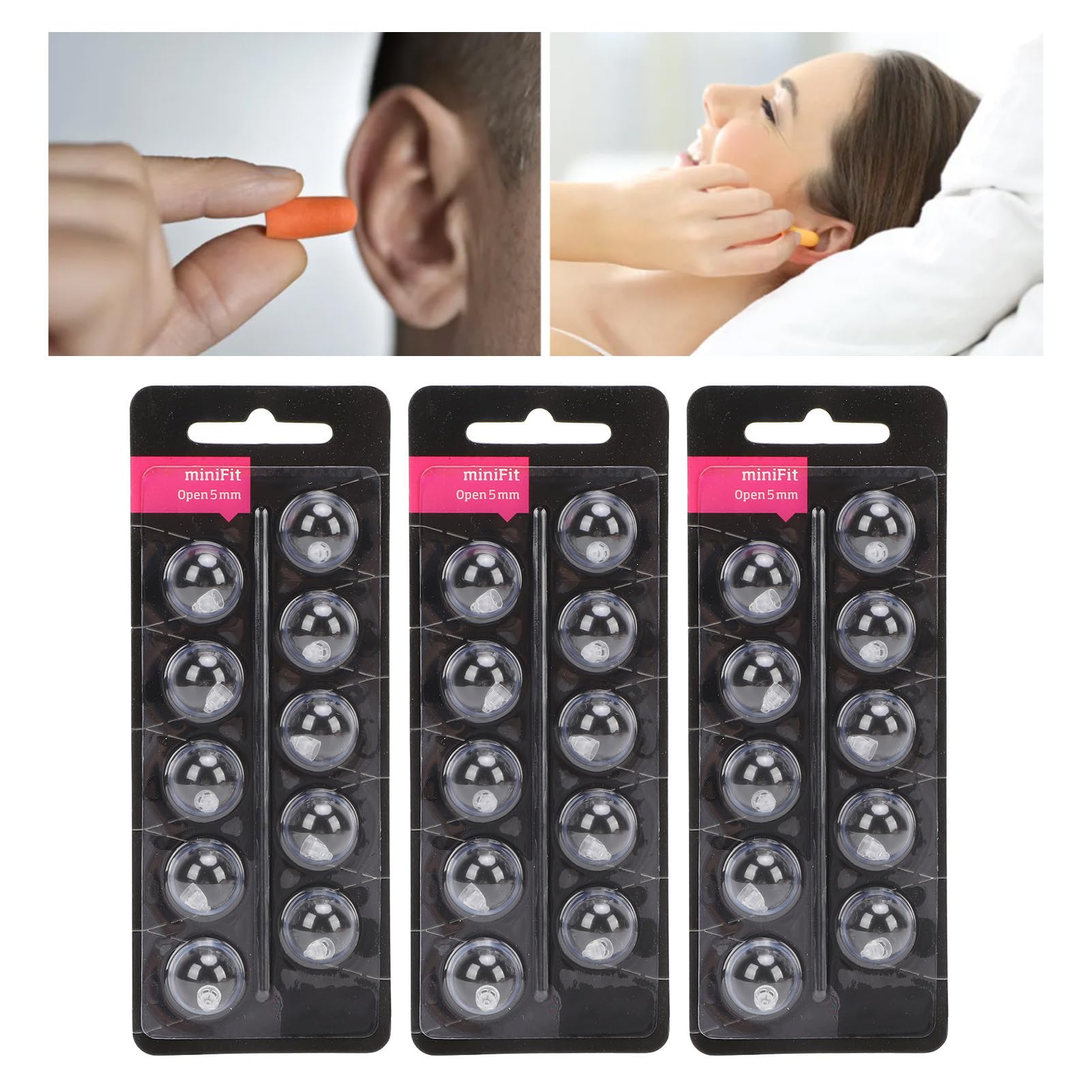 30 Uds. Cúpulas de Repuesto para Ayudas de Sonido para MiniFit, Doble Ventilación, Cúpulas Abiertas de Silicona Antiestática de una Sola Capa, PES A02 (5mm)