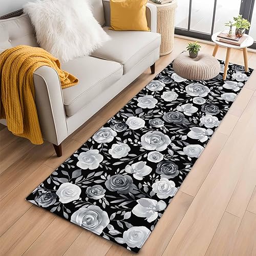 Miniatura 43 de Round Rugs 8ft, Colorful Flowers Non-Slip Area Rugs for Living Room Bedroom Entryway, Watercolor Retro Blue Pink Floral Washable Carpet Runner Rug