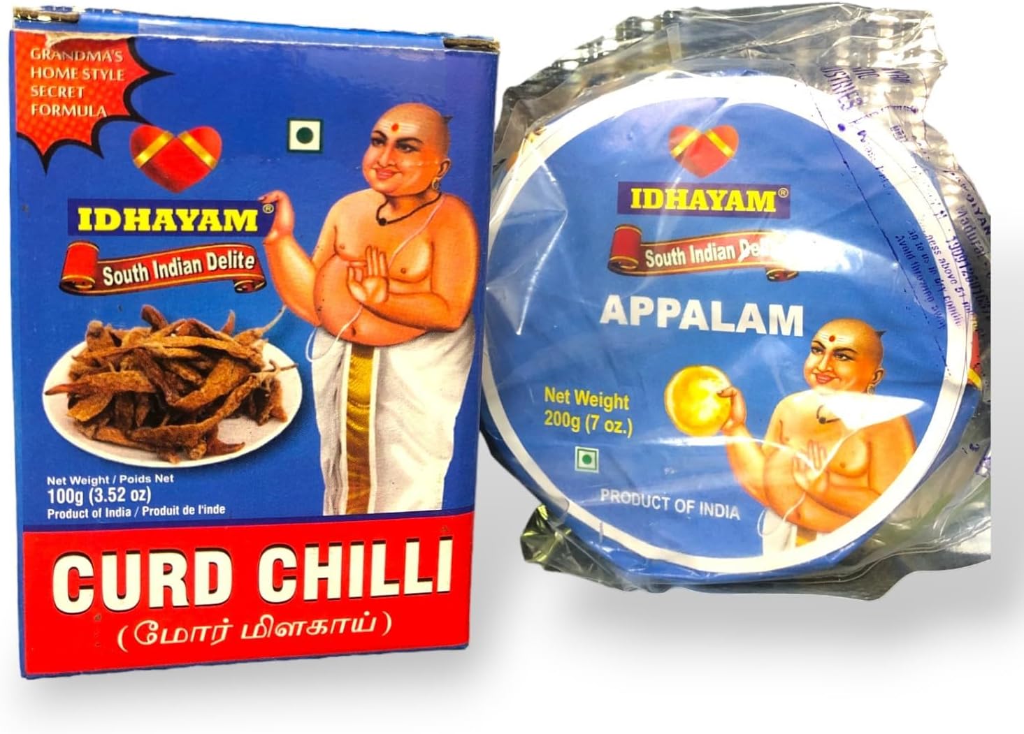 Curd Chilli (100gms) and Appalam (200gms) *Combo*| Rice Papads| Appadums| Lentil Crisp| Mor Milagail Vathal| Sun Dried Curd Chillis| Best Combo| Value Combo Pack