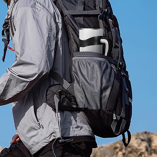 Miniatura 6 de Mango de vaso de 30 onzas, antideslizante para vasos de acero inoxidable, adecuado para trail, Sic, Yeti, Ozark y más tazas de 30 onzas (negro)